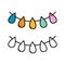 Coloring page of doodle felt garland