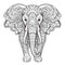 Coloring page of an elephant full view