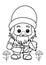 Coloring page with gnomes, autumn coloring page.Vector children\\\'s coloring book