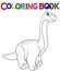 Coloring Page. Green Dinosaur vector illustration. Apatosaurus Brachiosaurus or Brontosaurus. Cartoon character.