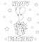 Coloring page `Happy Birthday`.