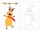 Coloring page. A happy and joyful Christmas deer is dancing or running.