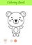 Coloring page happy koala. Coloring book for kids. Educational activity for preschool years kids and toddlers with cute