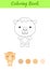 Coloring page happy little baby camel. Coloring book for kids. Educational activity for preschool years kids and toddlers with