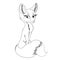 Coloring page for kids with charming fennec fox.