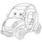 Coloring page with mini car vehicle