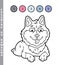 Coloring page by numbers dog