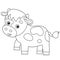 Coloring Page Outline of cartoon calf or kid of cow. Farm animals. Coloring book for kids