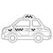 Coloring Page Outline Of cartoon Car. Taxi. Images transport or vehicle for children. Vector. Coloring book for kids