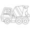 Coloring Page Outline Of cartoon concrete mixer. Construction vehicles. Coloring book for kids