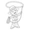 Coloring Page Outline Of cartoon cowboy with lasso
