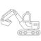 Coloring Page Outline Of cartoon crawler excavator. Construction vehicles. Coloring book for kids