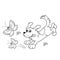 Coloring Page Outline Of cartoon dog with butterflies