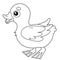 Coloring Page Outline of cartoon duckling. Farm animals. Coloring book for kids