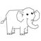 Coloring Page Outline Of cartoon elephant. Animals. Coloring Book for kids
