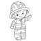 Coloring Page Outline Of cartoon fireman or firefighter. Profession. Coloring Book for kids