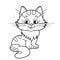 Coloring Page Outline Of cartoon fluffy cat. Coloring book for kids