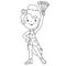 Coloring Page Outline Of cartoon girl dancing spanish tango. Coloring Book for kids