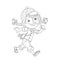 Coloring Page Outline Of cartoon girl detective with loupe