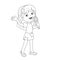 Coloring Page Outline Of cartoon girl singing a song