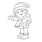 Coloring Page Outline Of cartoon girl. Winter. Coloring book