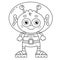 Coloring Page Outline Of a cartoon little alien. Space. Coloring book for kids