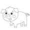 Coloring Page Outline of cartoon little piggy. Farm animals. Coloring book for kids