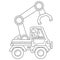 Coloring Page Outline Of cartoon loader or lift truck. Construction vehicles. Coloring book for kids