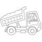 Coloring Page Outline Of cartoon lorry or dump truck. Construction vehicles. Coloring book for kids