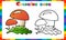 Coloring Page Outline Of cartoon mushrooms. Summer gifts of nature. Coloring book for kids