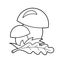 Coloring Page Outline Of cartoon mushrooms. Summer gifts of nature. Coloring book for kids.