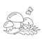 Coloring Page Outline Of cartoon mushrooms. Summer gifts of nature. Coloring book for kids