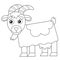 Coloring Page Outline of cartoon nanny goat. Farm animals. Coloring book for kids