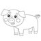 Coloring Page Outline of cartoon pig or swine. Farm animals. Coloring book for kids
