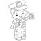 Coloring Page Outline Of cartoon policeman. Profession - police. Coloring book for kids