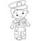 Coloring Page Outline Of cartoon policeman. Profession - police. Coloring book for kids