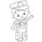 Coloring Page Outline Of cartoon policeman. Profession - police. Coloring book for kids