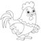 Coloring Page Outline of cartoon rooster. Farm animals. Coloring book for kids