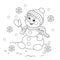 Coloring Page Outline Of cartoon snowman