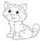 Coloring Page Outline of cartoon striped cat. Pets. Coloring book for kids