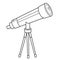 Coloring Page Outline Of a cartoon telescope. Space and astronomy. Coloring book for kids