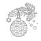 Coloring Page Outline Of Christmas decoration. Christmas tree branch. New year.