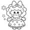 Coloring Page Outline Of cute toy doll. Coloring book for kids