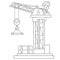Coloring Page Outline Of elevating crane. Construction vehicles. Coloring book for kids