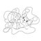 Coloring Page Outline Of a fluffy kitten playing with ball of ya