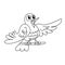 Coloring page outline of funny singing bird