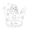 Coloring Page Outline Of girl singing a song on stage