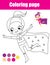 Coloring page with superhero girl. Drawing kids activity. Printable toddlers fun