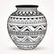 Coloring Page: Tribal Pottery Vase With West African Pattern