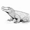 Coloring Pages Of Alligator In Raphael Lacoste Style